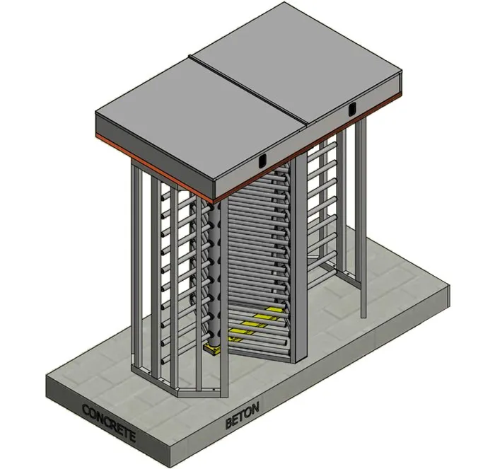 Stainless steel ful height Turnstile SecurSCAN H2T-Pass IX