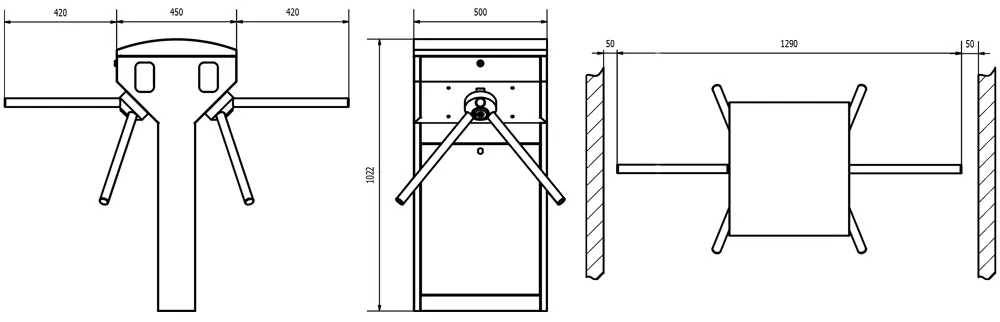 Stainless Steel Tripod SecurSCAN T2L-Pass