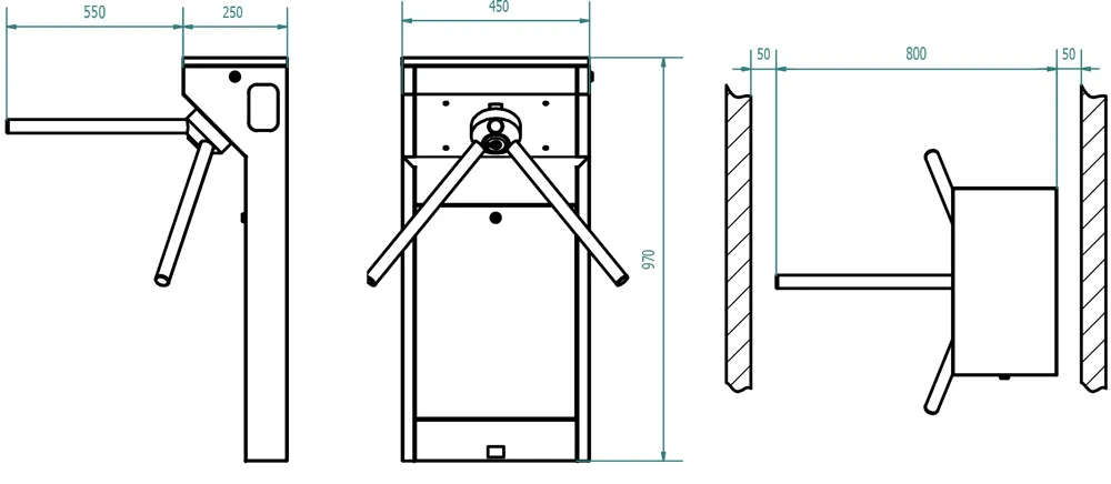 Stainless Stell Tripod Turnstile SecurSCAN TL-Pass