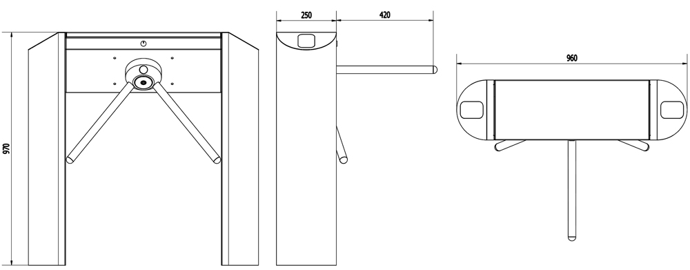 Bidirectional tripod turnstile XL-Pass
